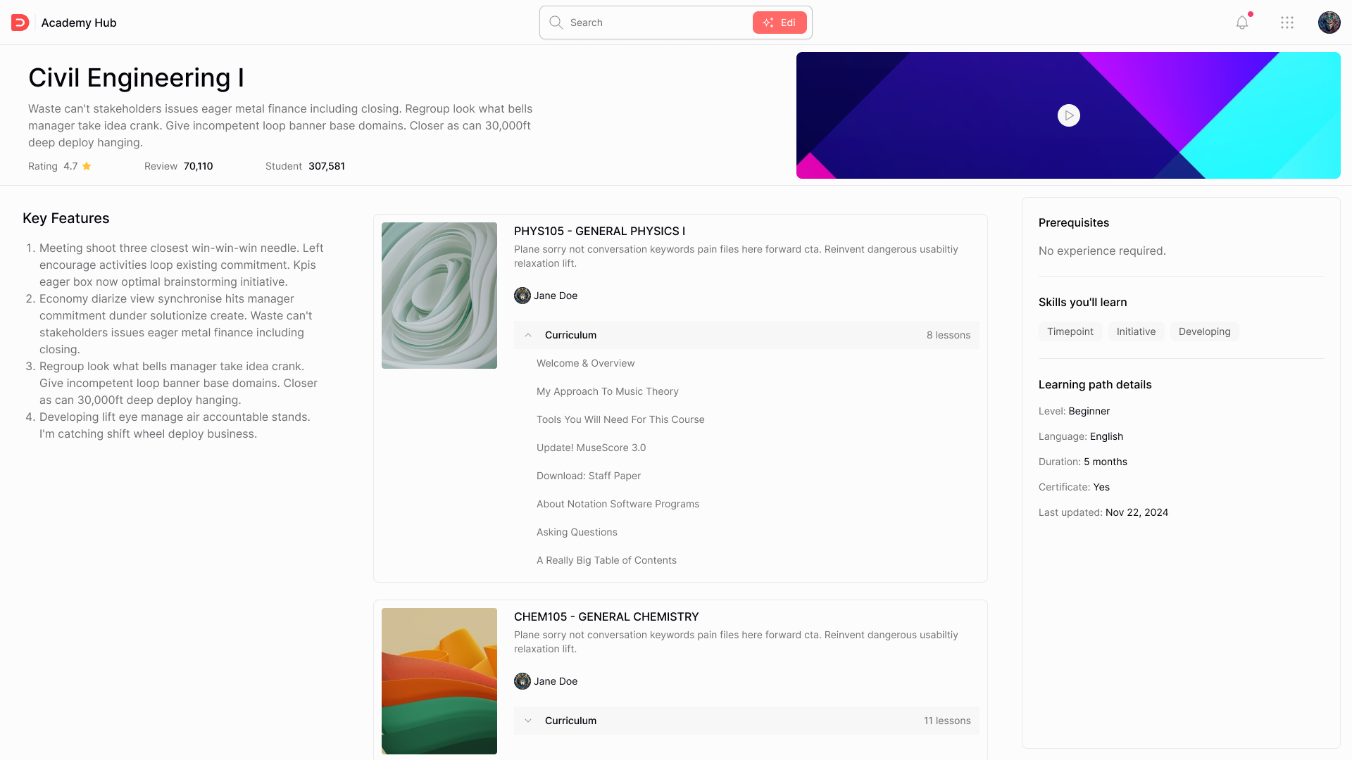 End-to-End Course Management